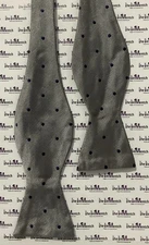 Brooks Brothers Gray With Navy Polka Dot Design Self Tie Bowtie(New-minor flaws)