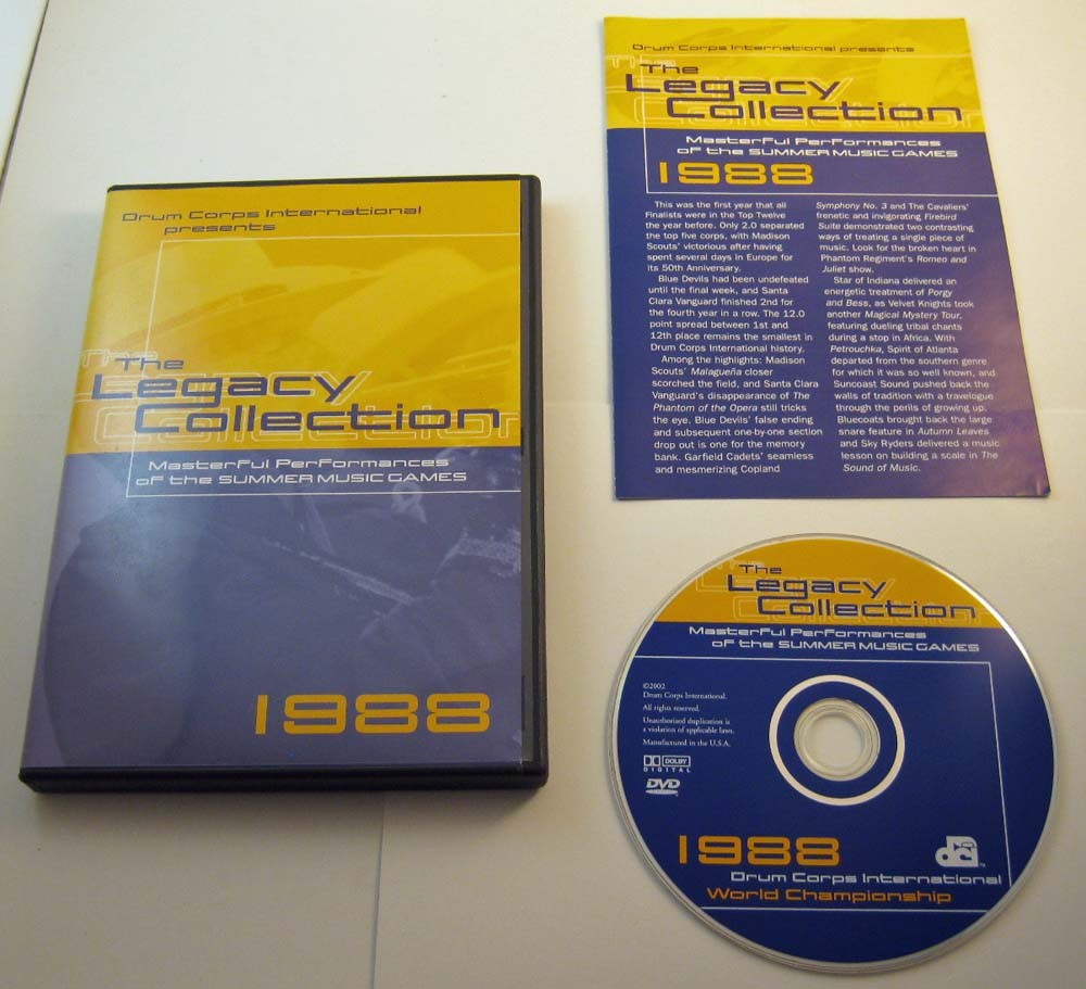 "Drum Corps International: The Legacy Collection 1988" DVD DCI Bugle Corp