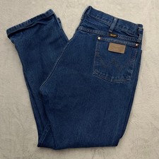 Wrangler Men Cowboy Cut Jeans Dark Wash Straight Leg Work Size 42x30 13MWZ