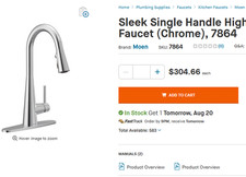 Moen Sleek One Handle Pull-Down Faucet - Chrome