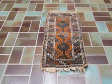 Antico tappeto orientale annodato a mano Belutsch Carpet Rug 81x38 cm soggiorno