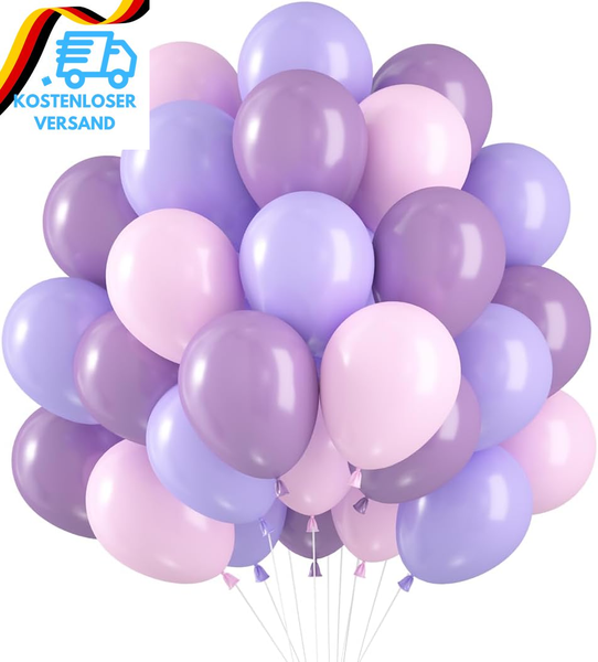 Luftballons Lila Rosa 60 StüCk Luftballons Geburtstag Lila Luftballon Pastell Ro-image
