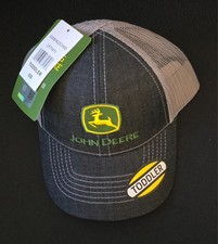 LP71411 John Deere Licesned Toddler Kids Charcoal Denim Look Cap Hat Poly Back