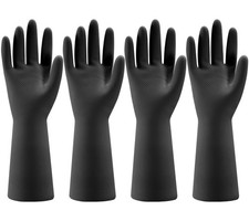 4 Pairs Rubber Kitchen Dishwashing Gloves - Reusable Household Cleaning Glove...