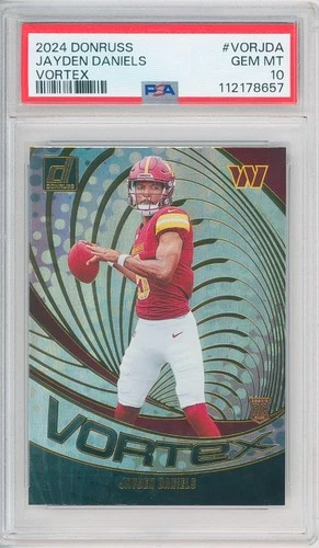 2024 Panini Donruss JAYDEN DANIELS Vortex 💎 PSA 10 Gem Mint