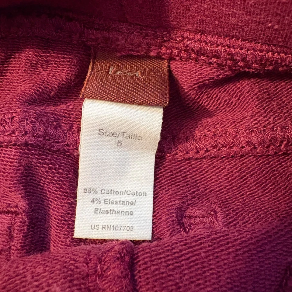 Tea Collection Borgoña Ponte Jeggings Talla 5 Acolchado Acentos Rodilleras Foto 2 de 3