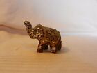 Brown Jeweled Resin Elephant Figurine With Trunk Up For Good Luck 2.625" Tall