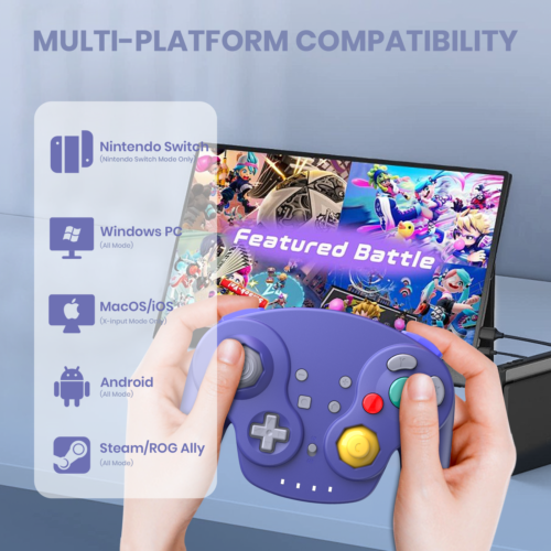 Wireless GameCube NSO Controller for Nintendo Switch Online/PC/Android/iOS/Steam - Picture 2 of 14