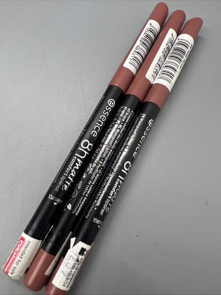 3x Lot Essence 8H Matte Comfort Lipliners With Sharpener 04 Rosy Nude - Image 2 of 2