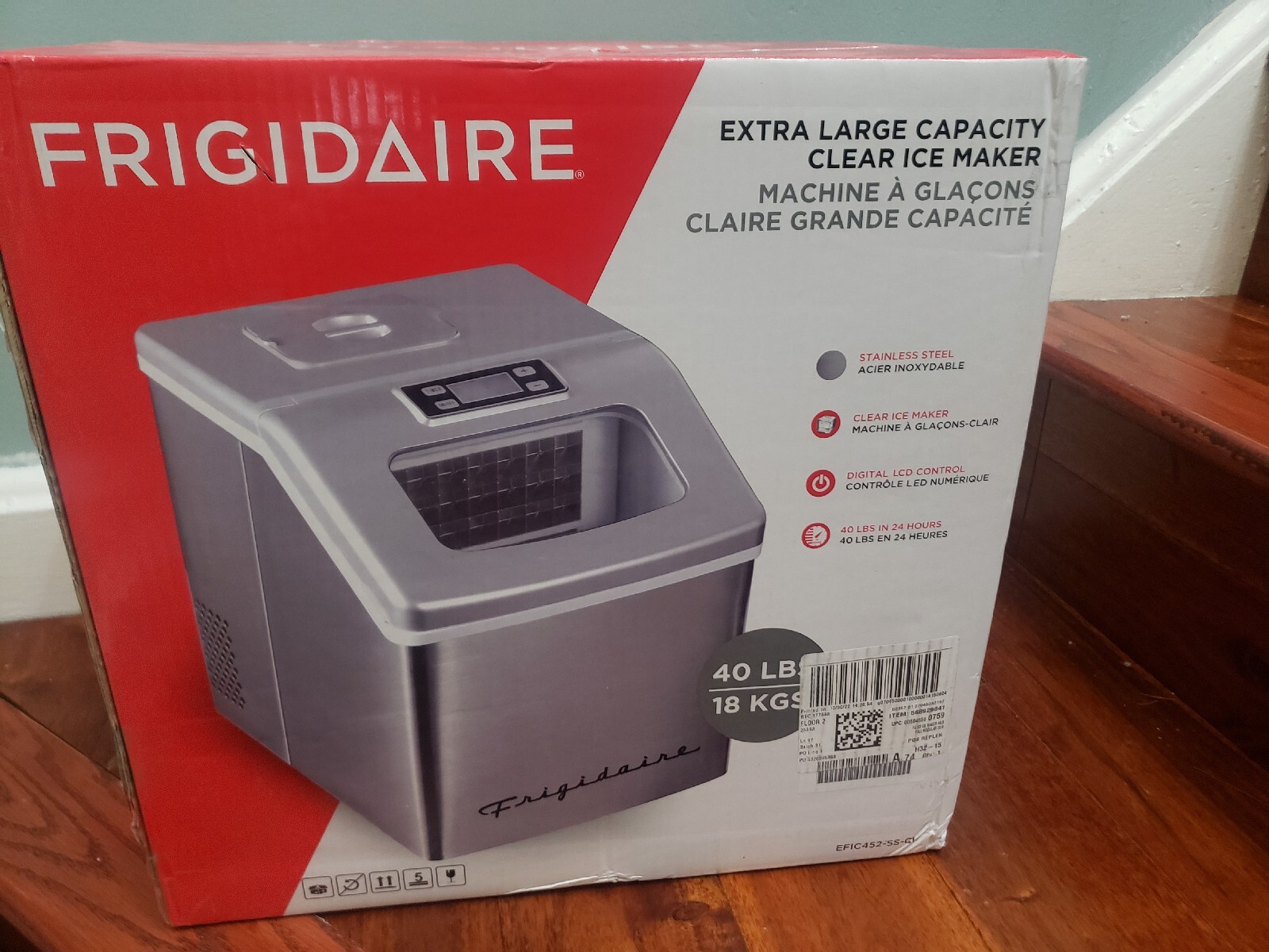 Frigidaire EFIC452 40 lb. Freestanding Ice Maker in Stainless Steel