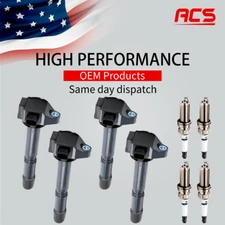 4X OEM Ignition Coil & Iridium Spark Plug for Honda CR-V Accord Acura 2.4L UF712