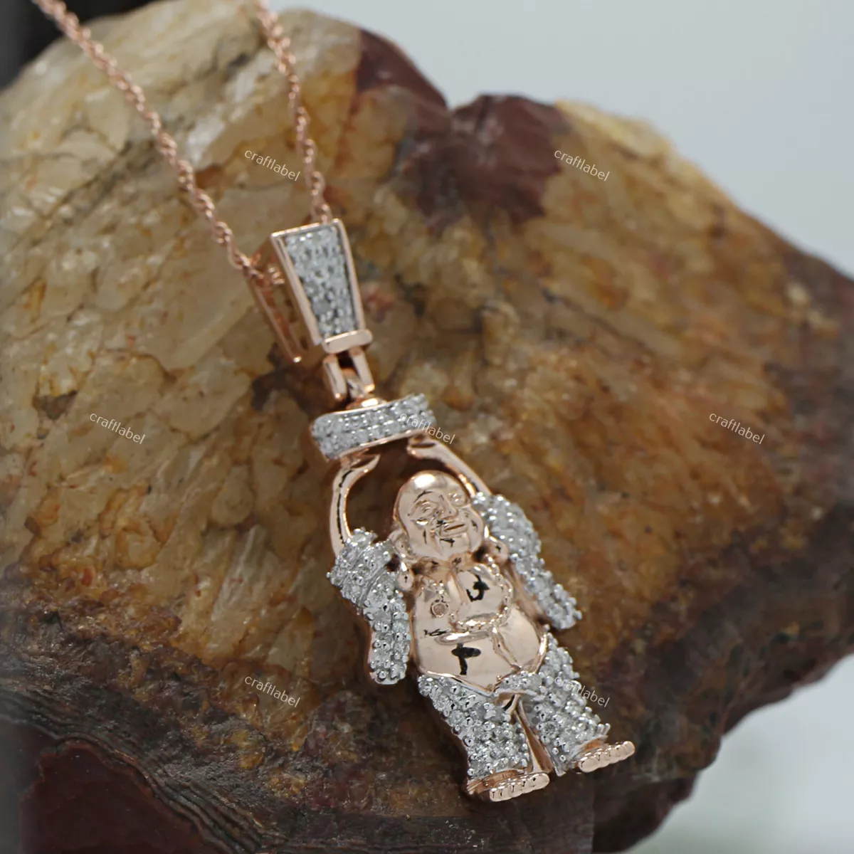 Rose gold buddha pendant deals