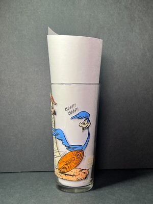 1976 Wile E. Coyote vs. Road Runner  Beep Beep  Pepsi Collector Series Glass Cup