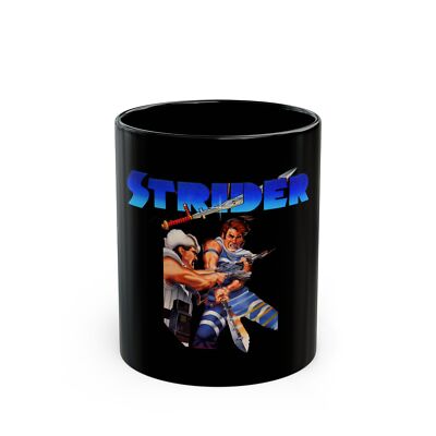 Strider NES Retro Style Cover Art Logo Black 11oz, 15oz Coffee & Tea Ceramic Mug