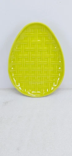 FIESTA easter 10" EMBOSSED EGG lemongrass HOLIDAY appetizer snack PLATE new