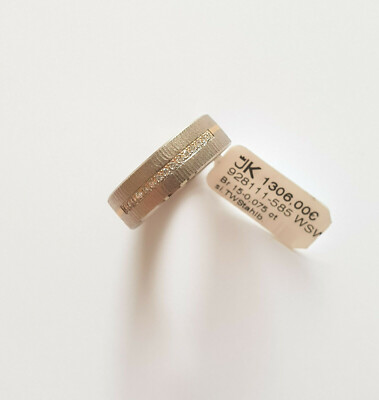 585 gold ring with 15 brilliant-cut diamonds 0.075ct. Si/TW size 54 made in Germany