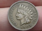 1905 Indian Head Cent Penny, XF Details, Diamond, Brown
