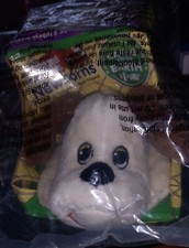 Pound Puppies Cream Color with Fluffy Brown Ears Newborn Puppy 7" Plush New
