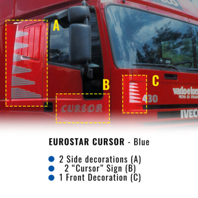 Decor Set Dekoration Klebstoff Eurostar Cursor, Blau