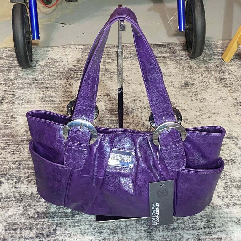 Kenneth Cole Rn81633 Vintage Y2K Reaction Eggplant Satchel Purse