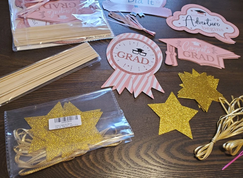 Graduation Decorations Party Supplies Favors Stars 2023 Congratulations Pink - Image 3 of 4
