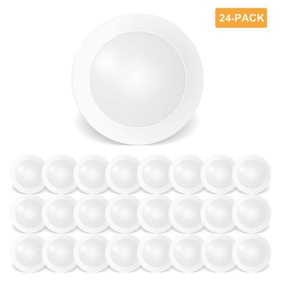 RUN BISON Flush Mount Ceiling Light Dimmable Integrated LED Metal White 24-Pack