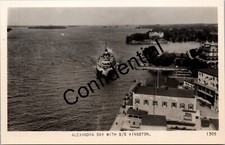 Real Photo Alexandra Bay With SS Kingston Ship Canada Steamship RP RPPC O26
