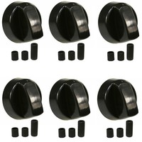Schwarz Ofen Herdplatte Knopf Gas E-Herd Grill Kontrolle Adapter Alle 6 Packung