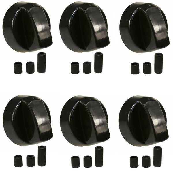 Schwarz Ofen Herdplatte Knopf Gas E-Herd Grill Kontrolle Adapter Alle 6 Packung-image
