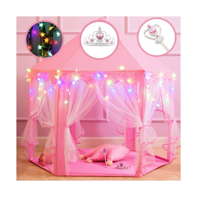princess castle tent with lights