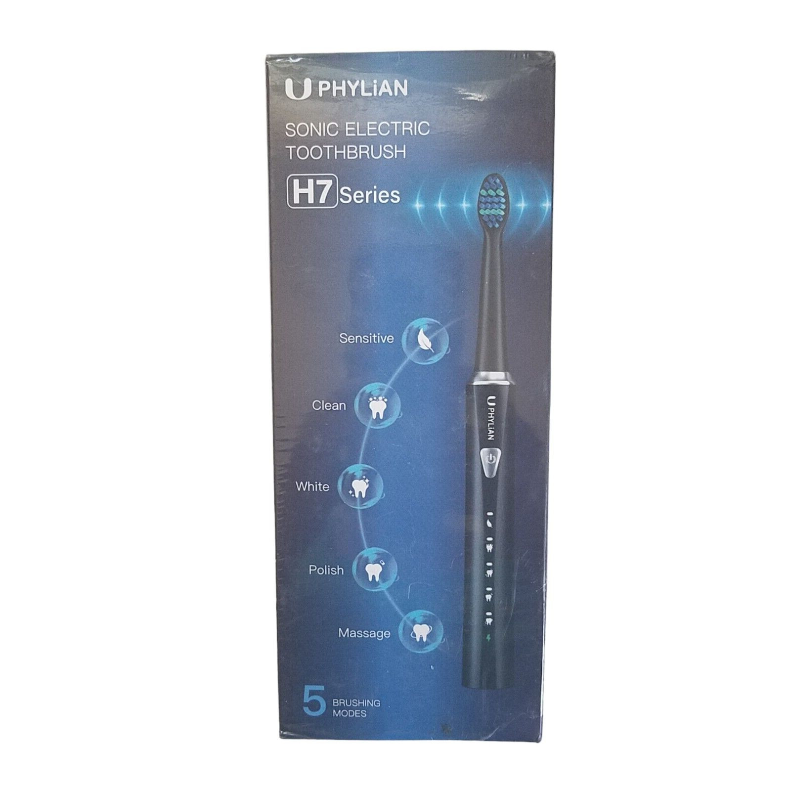 LIGHT MINT GREEN Phylian Sonic Electronic Toothbrush 5 Brushing Modes H7 Series