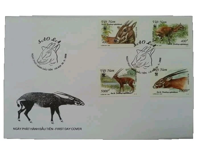 World Wildlife Fund (WWF) First Day Cover Vietnam Stamps