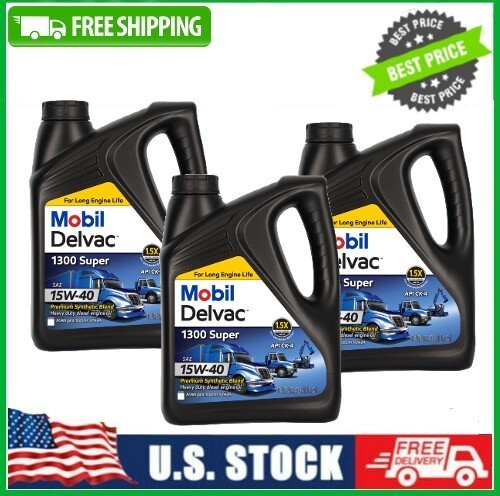 3 PACK x 1 Gal Mobil Delvac 1300 Super Synthetic Blend Diesel Engine Oil 15W-40