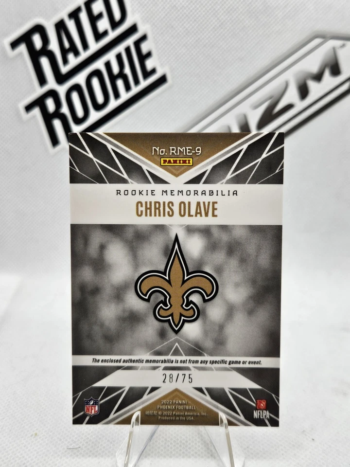 Chris Olave 2022 Phoenix Purple SSP /75 RC Rookie Memorabila Patch Saints - Image 2 of 2