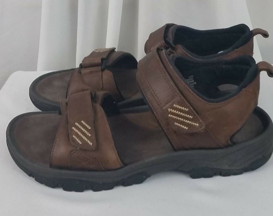 Rockport brown leather casual ankle strap adjustable mens  display picture 2