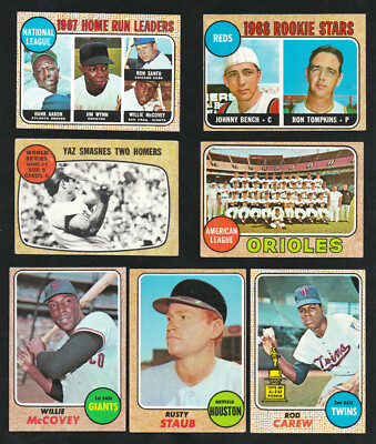 1968 TOPPS original BASEBALL CARDS -YOU Pick A PLAYER CHOICE  #250 AND UP