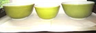 Vintage Pyrex Verde Green 402 & 403 Mixing Bowl Set of 3 Scratched