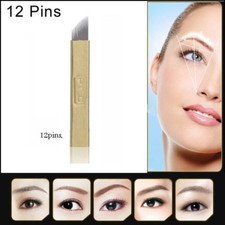 PCD 12 Pins Needles Microblading Permanent Manual Makeup Tattoo Eyebrow Blades