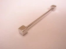 1-5/8" Square Box Ends Silver Tone Vintage Collar Bar L482