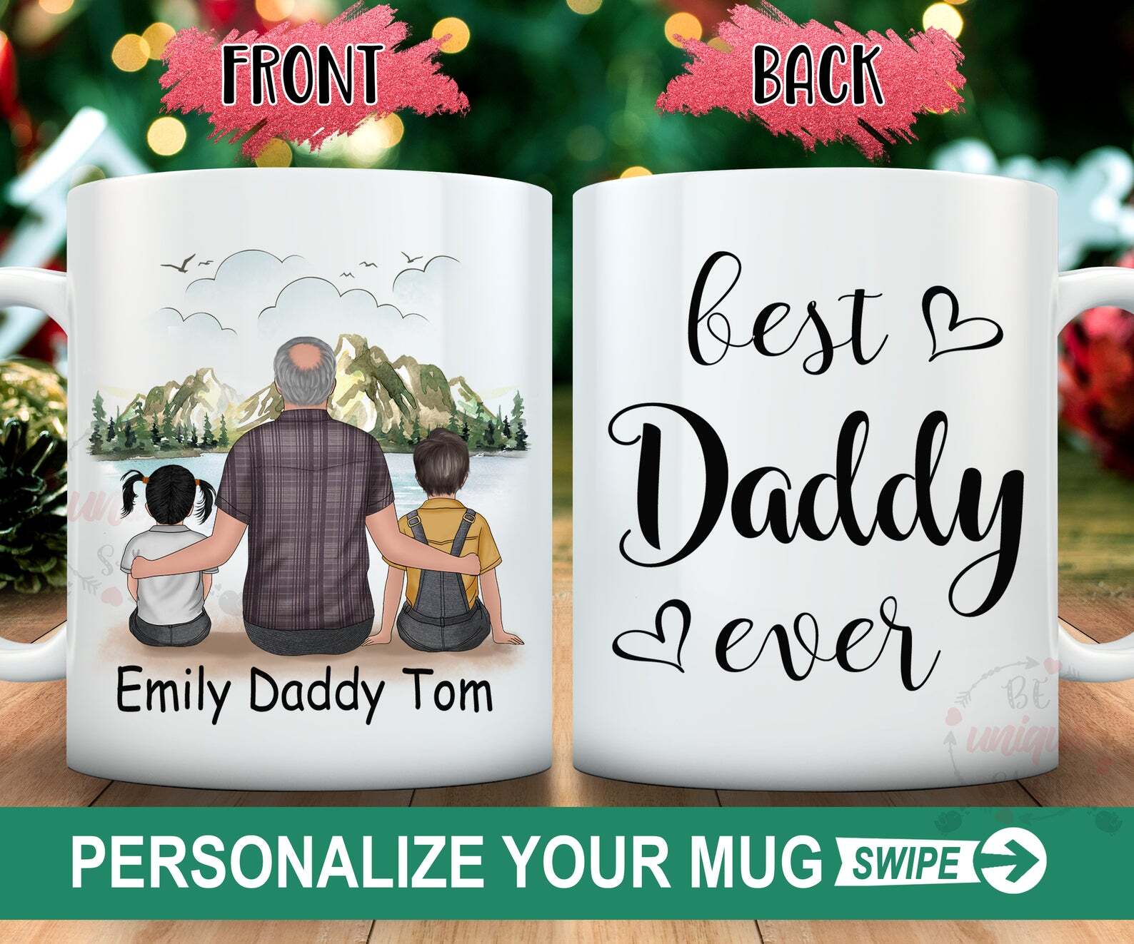 Best Dad Ever Mug Personalized Father Mug Custom Father's Day Gift Best Daddy