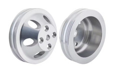 Small Block Chevy Aluminum Double V Groove Pulley Set Long Pump 1969-1986 350