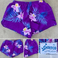 vintage Sportco Portland Oregon running shorts short shorts swim Hawaiian XL