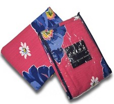 VTG 2 Ralph Lauren Belinda red pink blue floral 26" Euro pillow shams bedding