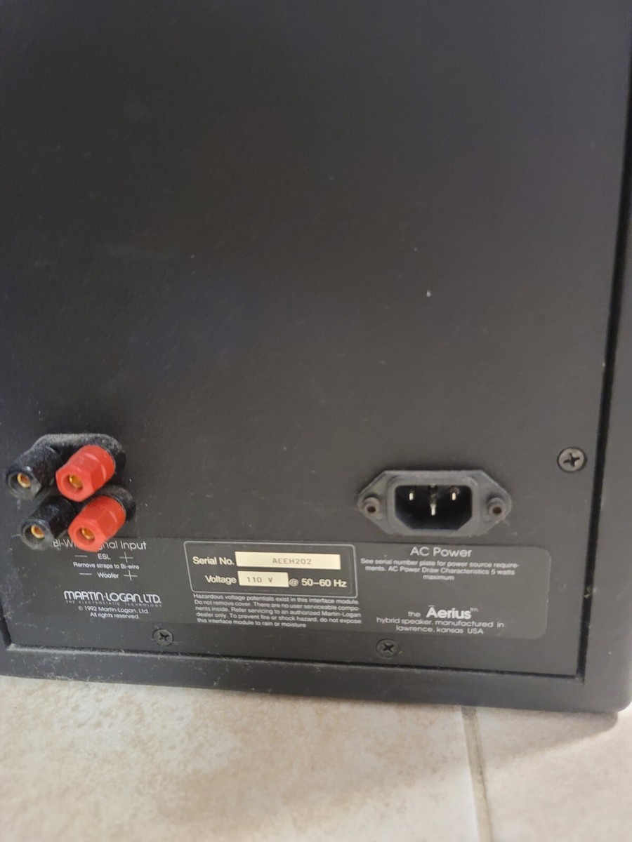 Martin Logan Aerius Speaker Pair (Read Description)