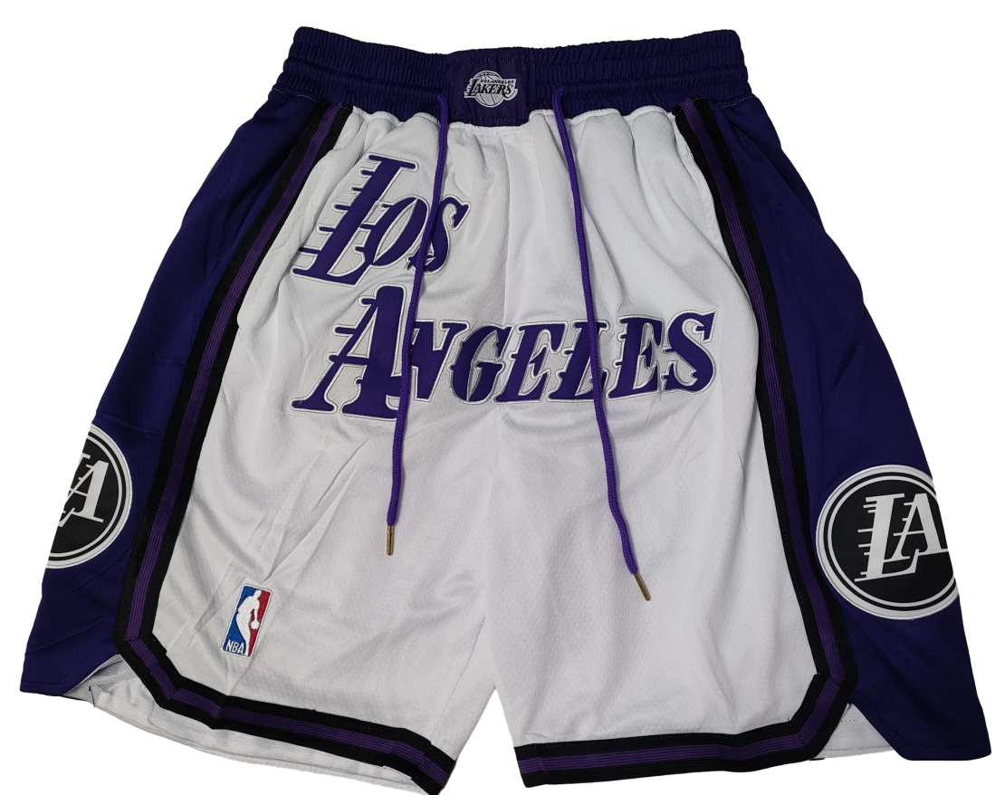 Premium Los Angeles Lakers Mens Basketball Shorts Retro Premium Los Angeles Lakers Mens Basketball Shorts Retro