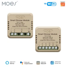 MOES WiFi Mini Smart Wall Light Dimmer Switch Module 3Way Alexa Google APP Timer