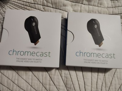 Google Chromecast 1st Gen HDMI Streaming Media Player Bundle Of 2, New!