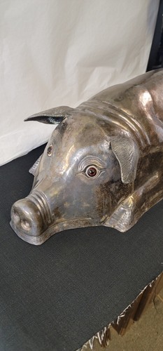 Franco Lapini Italian Silverplate Pig Serving Platter Top - Picture 2 of 13