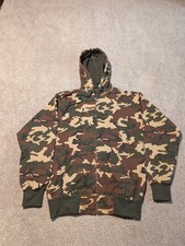 Vintage 70s Hoodie Mens Large Thermal Lined Camo Camouflage Sweater Sweatshirt