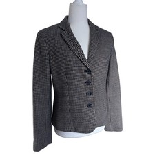 Vintage Lauren Ralph Lauren Houndstooth Wool Jacket Blazer size 8 Fitted EUC